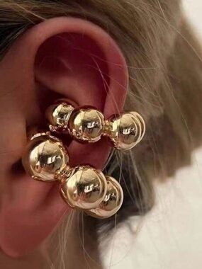 Gold Beaded Ear Cuff - Women Jewelry